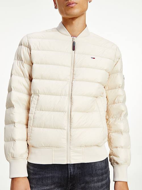 Tommy Hilfiger Down Recycled Quilted Bomber Kabát Férfi Bézs | TH268NKA