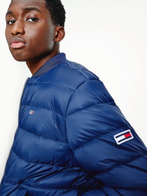 Tommy Hilfiger Down Recycled Quilted Bomber Kabát Férfi Kék | TH527UZM