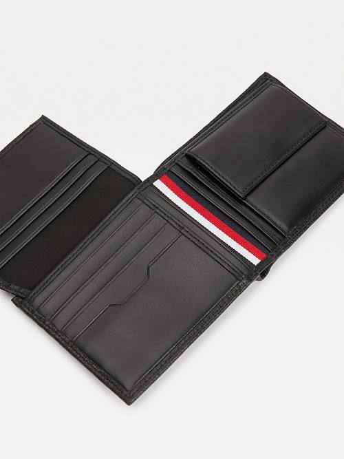 Tommy Hilfiger Downtown Bőr Bifold Pénztárca Férfi Fekete | TH931TDC