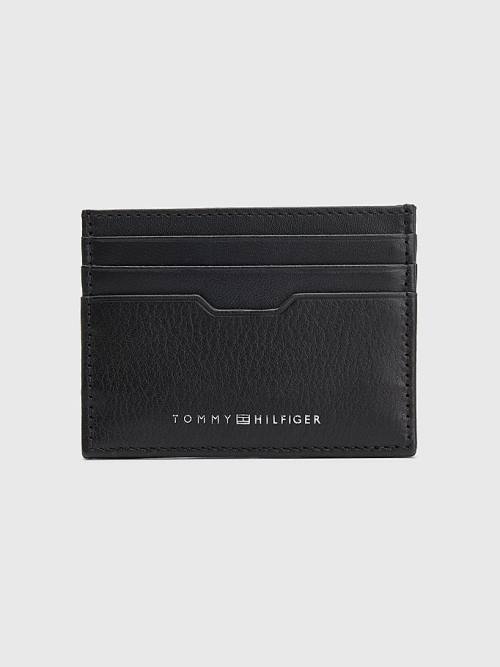 Tommy Hilfiger Downtown Bőr Card Holder Pénztárca Férfi Fekete | TH382ESY