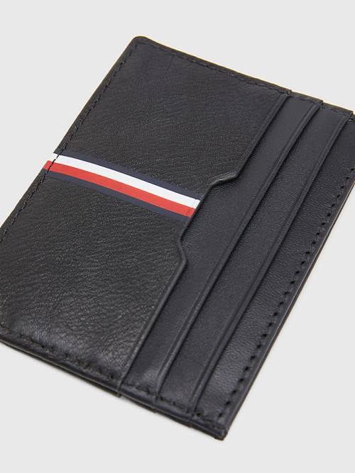 Tommy Hilfiger Downtown Bőr Card Holder Pénztárca Férfi Fekete | TH382ESY