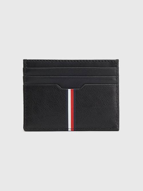 Tommy Hilfiger Downtown Bőr Card Holder Pénztárca Férfi Fekete | TH382ESY