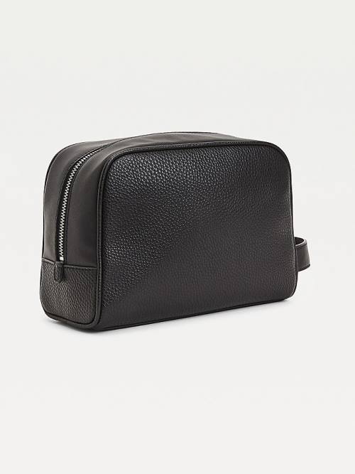 Tommy Hilfiger Downtown Metal Logo Washbag Táska Férfi Fekete | TH913HQF