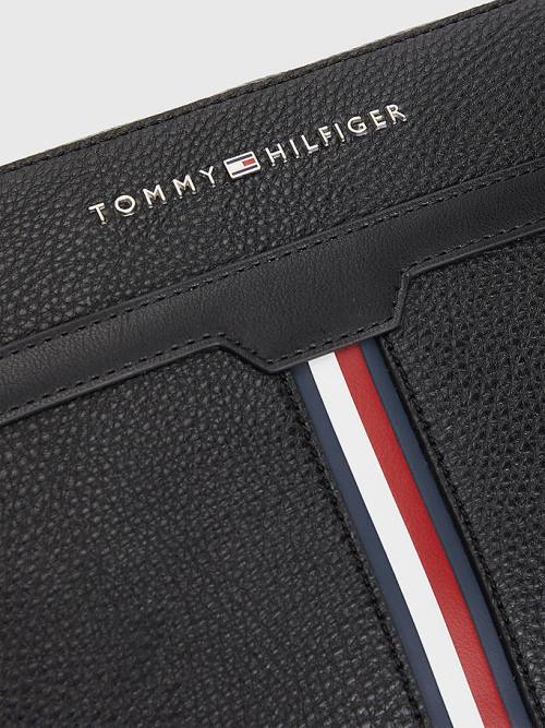 Tommy Hilfiger Downtown Pebble Grain Pouch Táska Férfi Fekete | TH850OHY