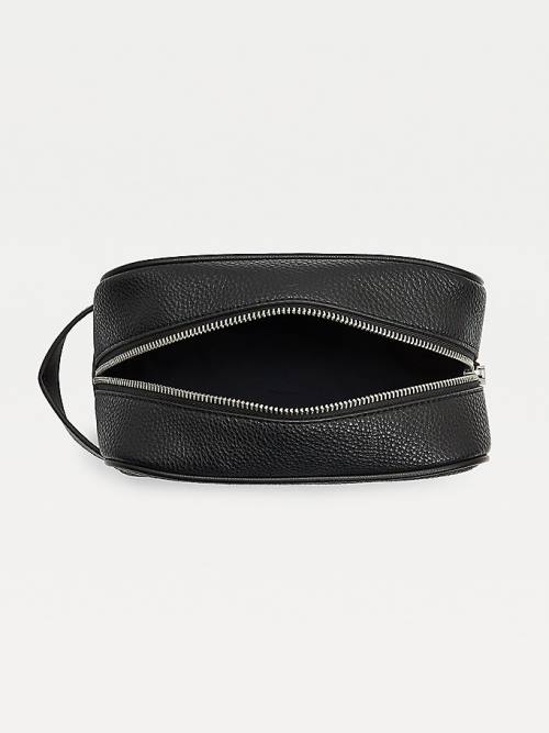 Tommy Hilfiger Downtown Vegan Bőr Washbag Táska Férfi Fekete | TH714CBR