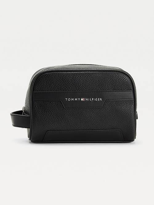 Tommy Hilfiger Downtown Vegan Bőr Washbag Táska Férfi Fekete | TH714CBR