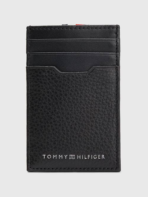 Tommy Hilfiger Downtown Vertical Bőr Cardholder Pénztárca Férfi Fekete | TH917CJB