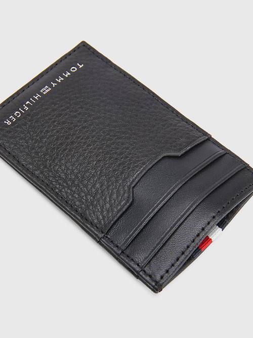 Tommy Hilfiger Downtown Vertical Bőr Cardholder Pénztárca Férfi Fekete | TH917CJB