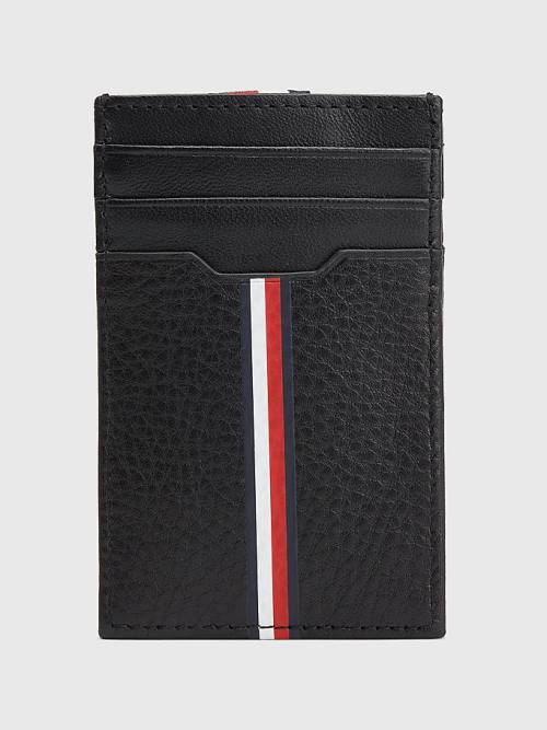 Tommy Hilfiger Downtown Vertical Bőr Cardholder Pénztárca Férfi Fekete | TH917CJB