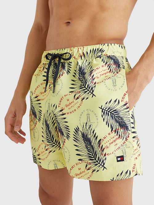 Tommy Hilfiger Drawstring Mid Length Shorts Fürdőruha Férfi Sárga | TH164LYR