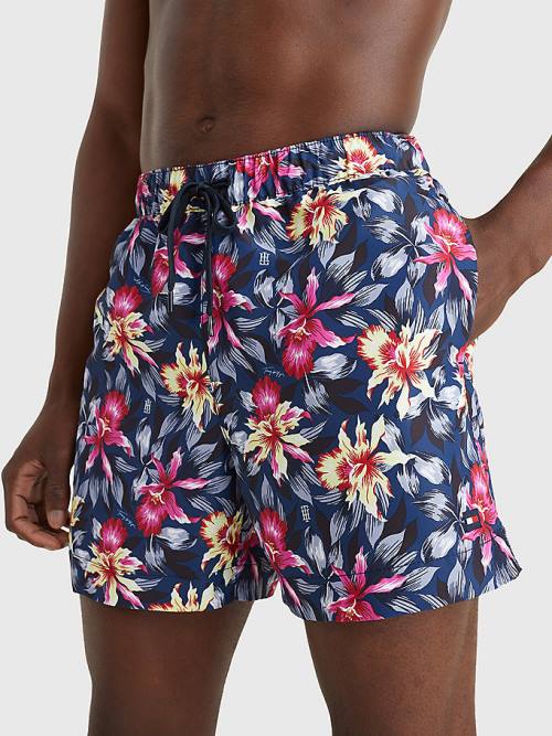 Tommy Hilfiger Drawstring Mid Length Shorts Fürdőruha Férfi Kék | TH256TAO