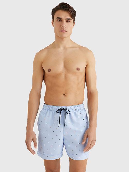 Tommy Hilfiger Drawstring Mid Length Shorts Fürdőruha Férfi Kék | TH345MYO