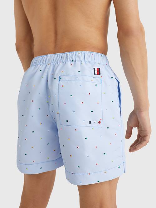 Tommy Hilfiger Drawstring Mid Length Shorts Fürdőruha Férfi Kék | TH345MYO