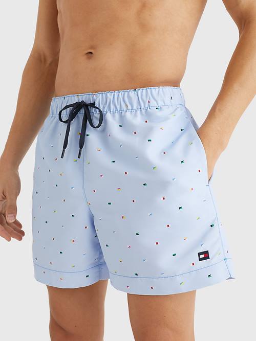 Tommy Hilfiger Drawstring Mid Length Shorts Fürdőruha Férfi Kék | TH345MYO