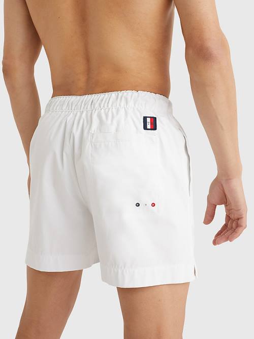 Tommy Hilfiger Drawstring Mid Length Shorts Fürdőruha Férfi Fehér | TH796UGO