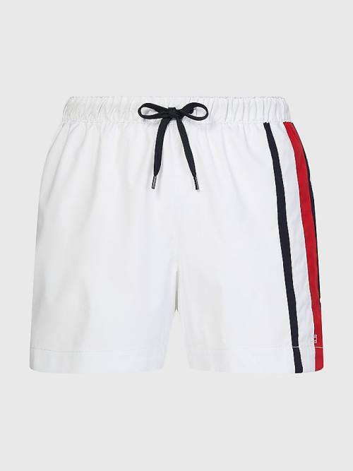 Tommy Hilfiger Drawstring Mid Length Shorts Fürdőruha Férfi Fehér | TH796UGO