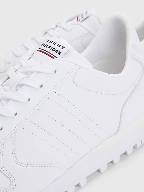 Tommy Hilfiger Elevated Bőr Runner Tornacipő Férfi Fehér | TH209PIV