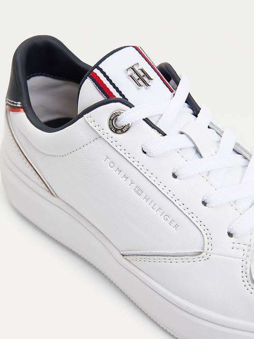 Tommy Hilfiger Elevated Cupsole Bőr Tornacipő Női Kék | TH621ATO