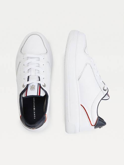 Tommy Hilfiger Elevated Cupsole Bőr Tornacipő Női Kék | TH621ATO