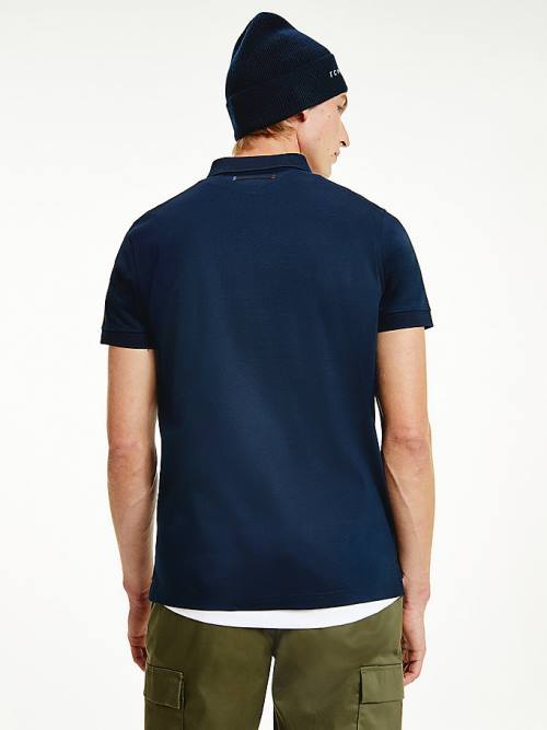 Tommy Hilfiger Elevated Interlock Slim Fit Póló Férfi Kék | TH291AOY