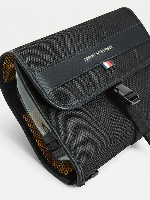 Tommy Hilfiger Elevated Metal Logo Travel Washbag Táska Férfi Fekete | TH926HPW