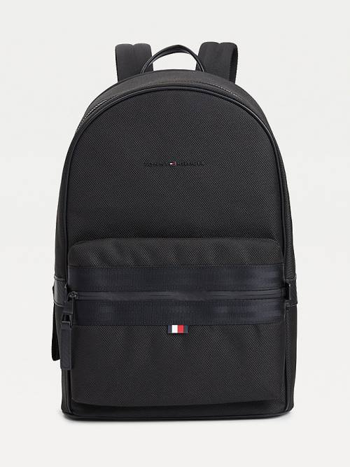 Tommy Hilfiger Elevated Modern Webbing Detail Backpack Táska Férfi Fekete | TH624ZEY