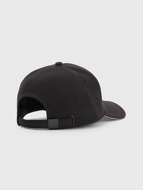 Tommy Hilfiger Elevated Signature Tape Cap Kalap Férfi Fekete | TH638KNJ