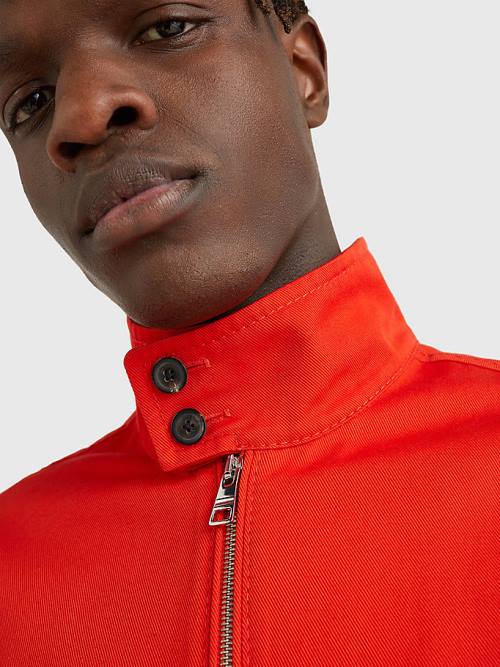 Tommy Hilfiger Elevated Stand-Up Collar Harrington Kabát Férfi Piros | TH802MJD