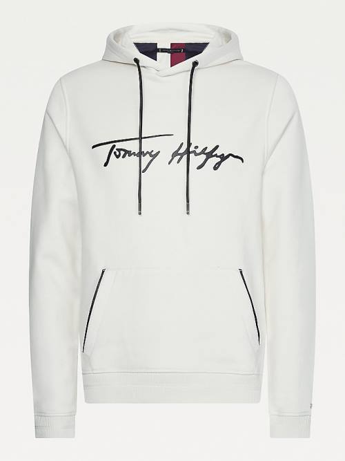 Tommy Hilfiger Elevated TH Signature Kapucnis Pulóver Férfi Fehér | TH321MSD