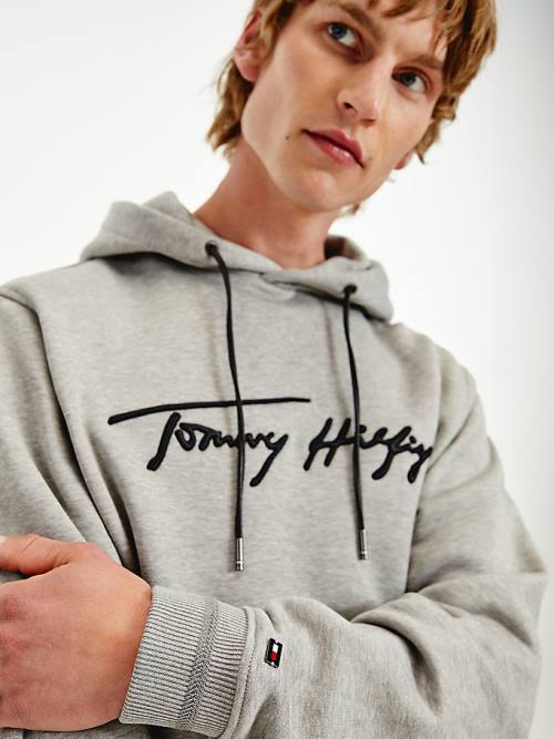 Tommy Hilfiger Elevated TH Signature Kapucnis Pulóver Férfi Szürke | TH539KQX