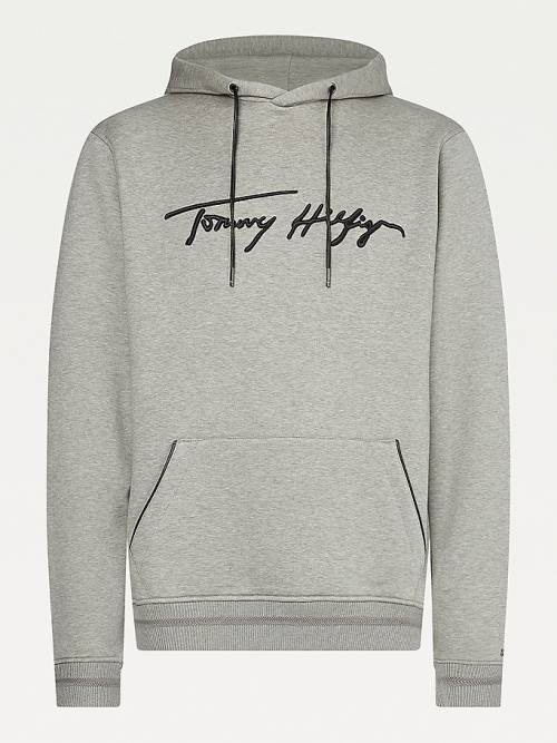 Tommy Hilfiger Elevated TH Signature Kapucnis Pulóver Férfi Szürke | TH539KQX