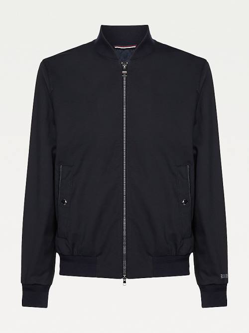 Tommy Hilfiger Elevated Tech Virgin Wool Bomber Kabát Férfi Kék | TH958XWQ