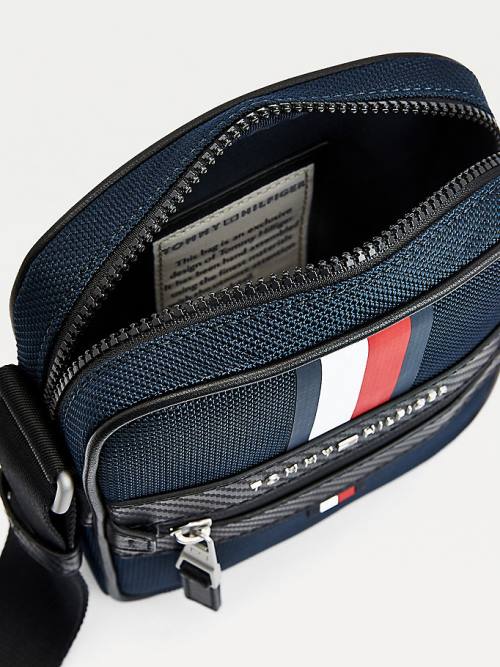 Tommy Hilfiger Elevated Textil Small Reporter Táska Férfi Kék | TH864BAC