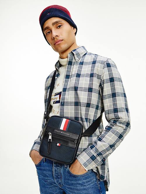 Tommy Hilfiger Elevated Textil Small Reporter Táska Férfi Kék | TH864BAC