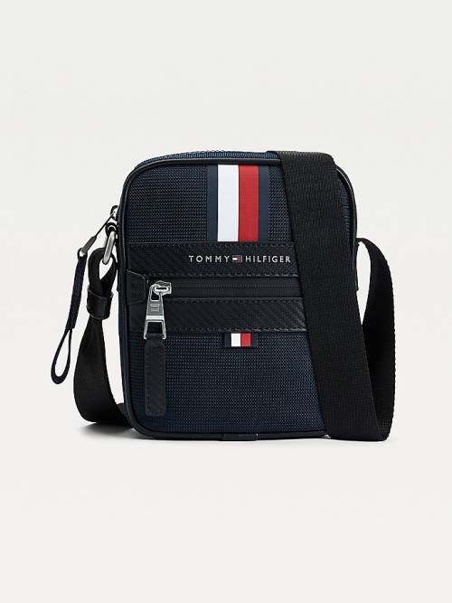 Tommy Hilfiger Elevated Textil Small Reporter Táska Férfi Kék | TH864BAC