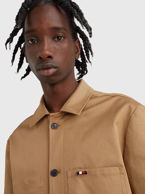 Tommy Hilfiger Elevated Utility Shirt Kabát Férfi Barna | TH543PBK