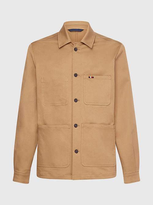 Tommy Hilfiger Elevated Utility Shirt Kabát Férfi Barna | TH543PBK