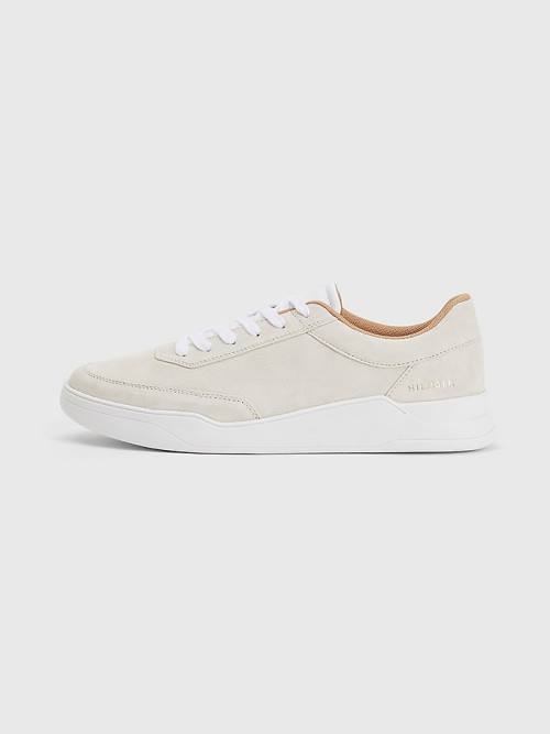 Tommy Hilfiger Elevated Velúr Cupsole Tornacipő Férfi Bézs | TH140TCX