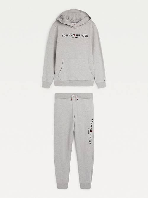 Tommy Hilfiger Essential And Joggers Set Kapucnis Pulóver Fiú Szürke | TH619DTK