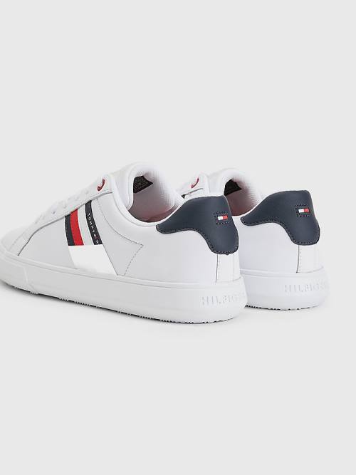 Tommy Hilfiger Essential Bőr Cupsole Tornacipő Férfi Fehér | TH043IUB