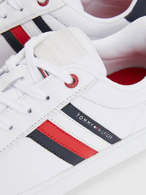 Tommy Hilfiger Essential Bőr Cupsole Tornacipő Férfi Fehér | TH043IUB