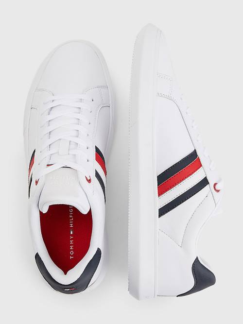 Tommy Hilfiger Essential Bőr Cupsole Tornacipő Férfi Fehér | TH043IUB