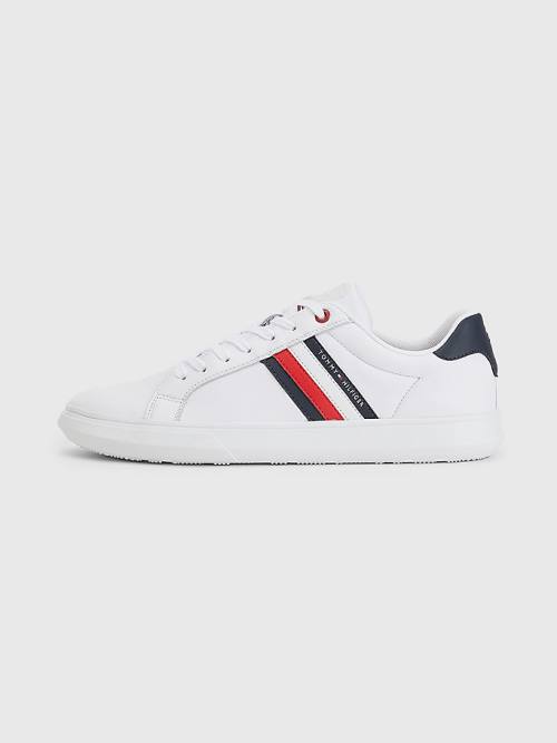 Tommy Hilfiger Essential Bőr Cupsole Tornacipő Férfi Fehér | TH043IUB