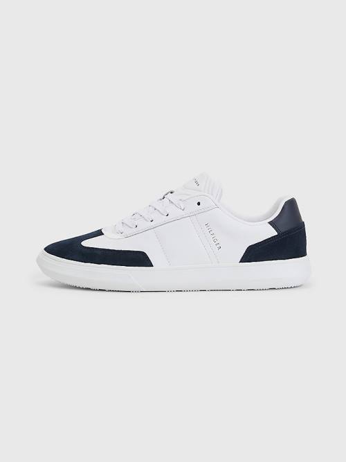 Tommy Hilfiger Essential Bőr Cupsole Tornacipő Férfi Fehér | TH173ROD