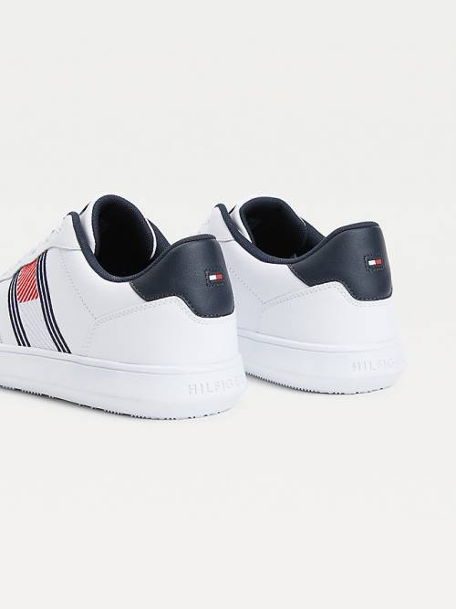 Tommy Hilfiger Essential Bőr Cupsole Tornacipő Férfi Fehér | TH648TRD