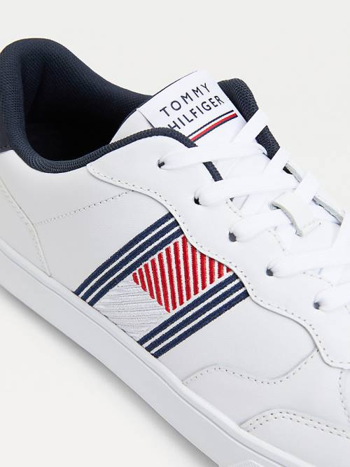 Tommy Hilfiger Essential Bőr Cupsole Tornacipő Férfi Fehér | TH648TRD