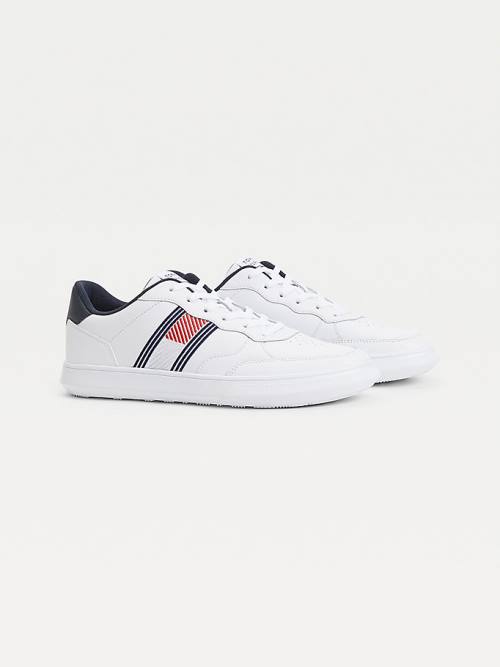 Tommy Hilfiger Essential Bőr Cupsole Tornacipő Férfi Fehér | TH648TRD