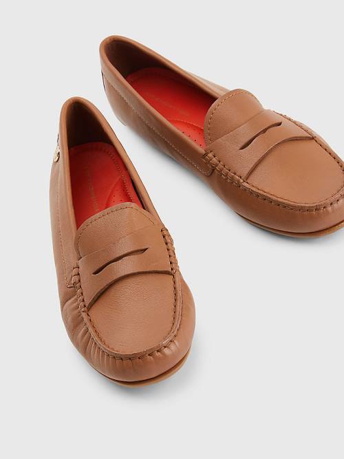 Tommy Hilfiger Essential Bőr Moccasins Loafer Cipő Női Barna | TH034IRN