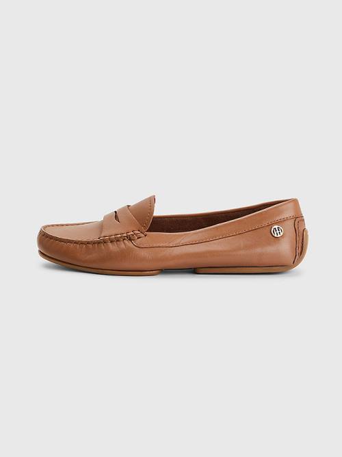 Tommy Hilfiger Essential Bőr Moccasins Loafer Cipő Női Barna | TH034IRN