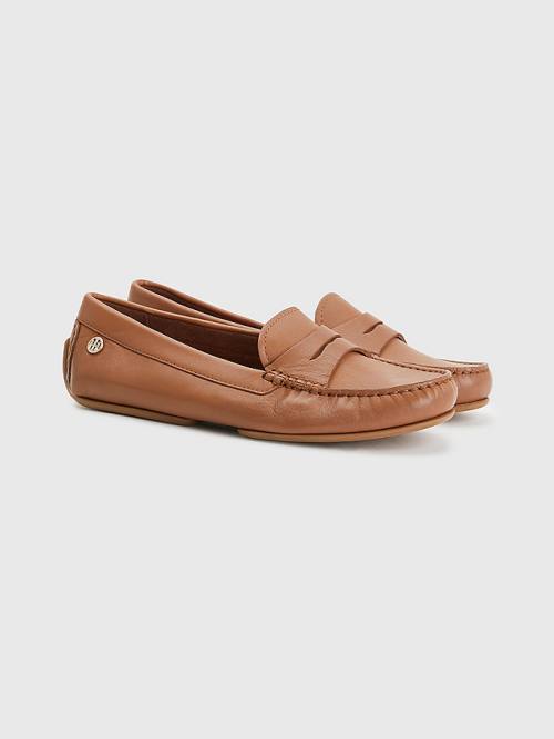 Tommy Hilfiger Essential Bőr Moccasins Loafer Cipő Női Barna | TH034IRN